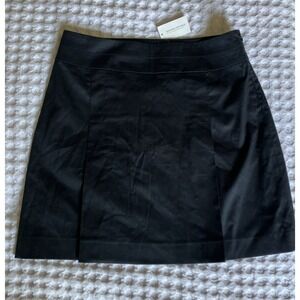 Banana Republic Black Cotton Stretch Mini Skirt Side Zip Size 4 NWT